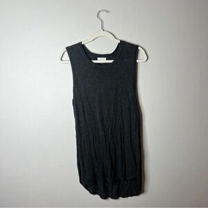 Aritzia Wilfred Gray High Low Slit Tank Top